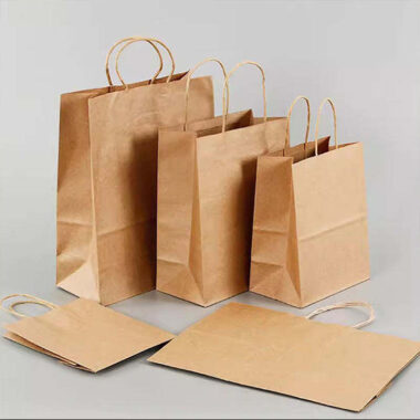 Thick handle kraft paper bags for takeaway and clothing