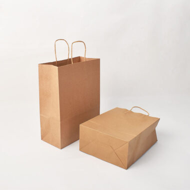 Thick handle kraft paper bags for takeaway and clothing