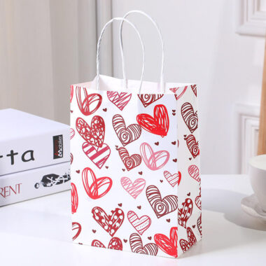 Eco recyclable handle gift paper bags for Valentine and wedding parties