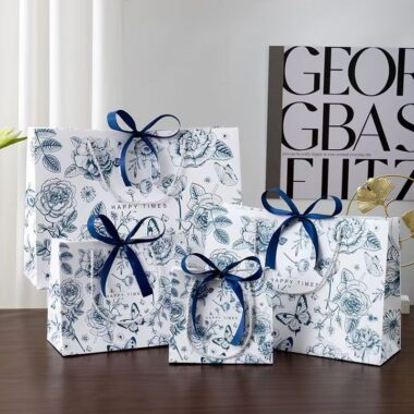 Luxury vintage floral shopping and gift paper bags