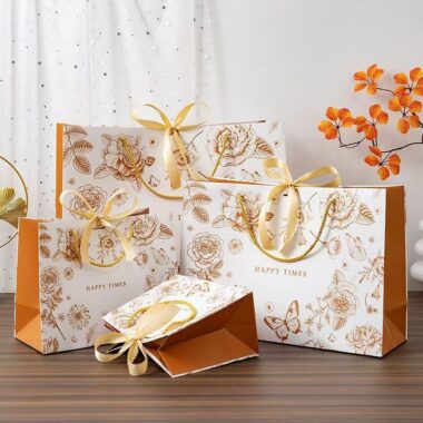 Luxury vintage floral shopping and gift paper bags