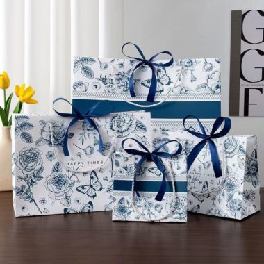 Luxury vintage floral shopping and gift paper bags