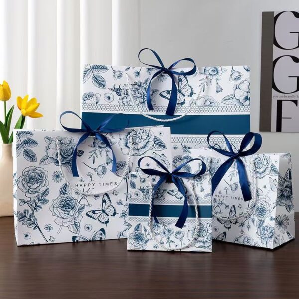 Luxury vintage floral shopping and gift paper bags
