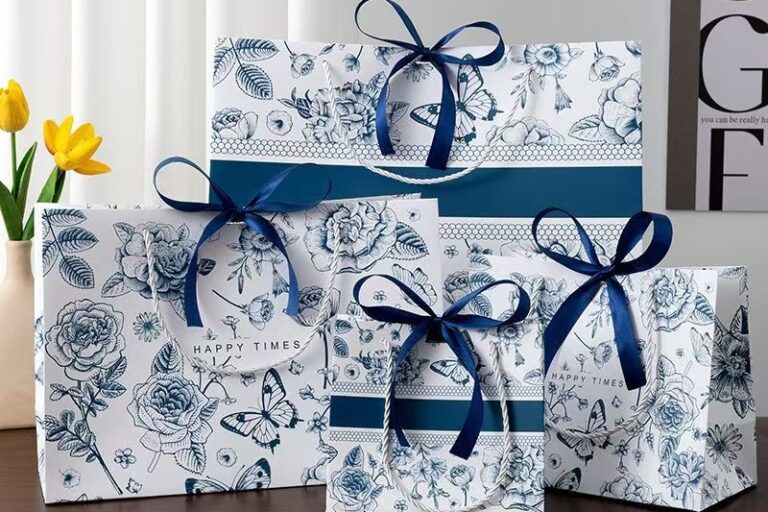 Luxury vintage floral shopping and gift paper bags