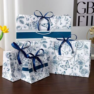 Luxury vintage floral shopping and gift paper bags