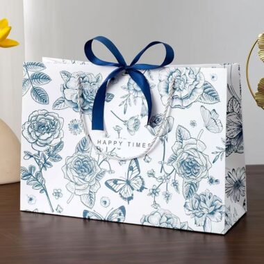 Luxury vintage floral shopping and gift paper bags