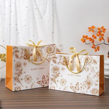 Luxury vintage floral shopping and gift paper bags