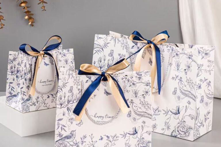 Vintage luxe floral shopping and gift paper bags