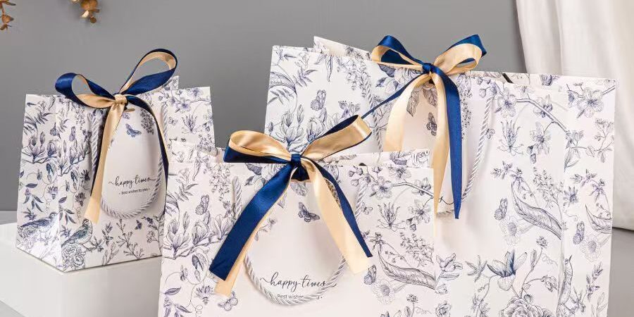 Vintage luxe floral shopping and gift paper bags