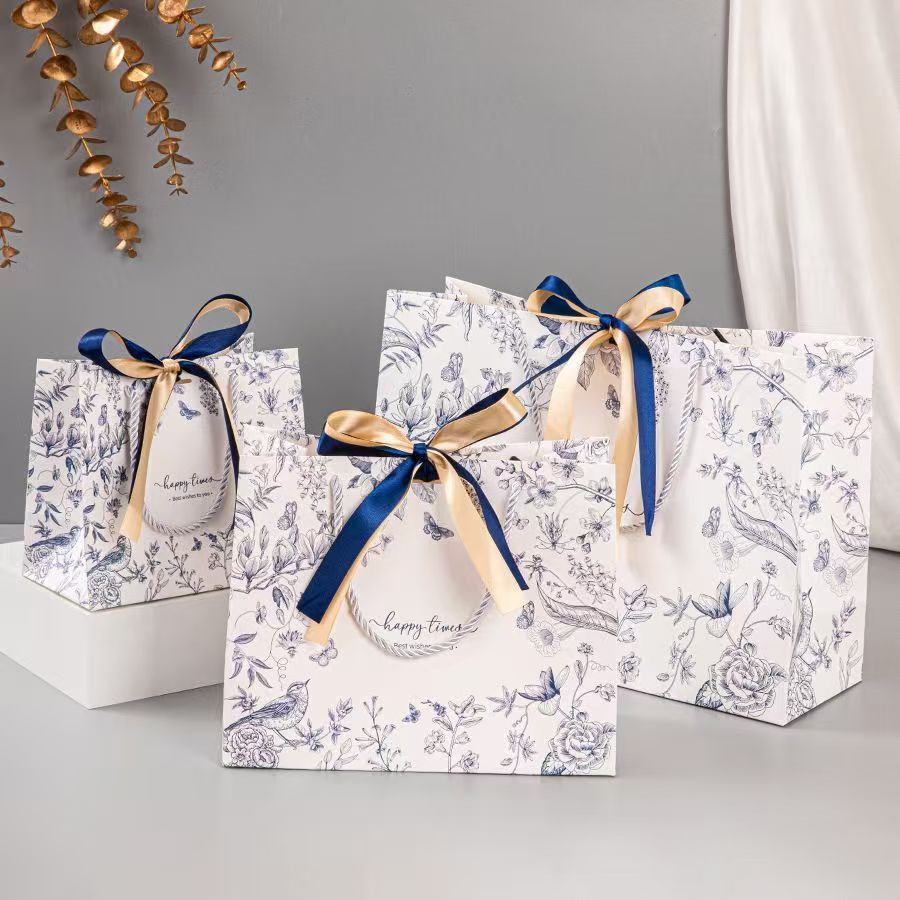 Vintage luxe floral shopping and gift paper bags