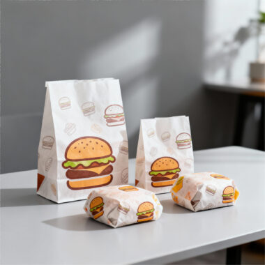 Food grade kraft paper bags for bread sushi burger packaging